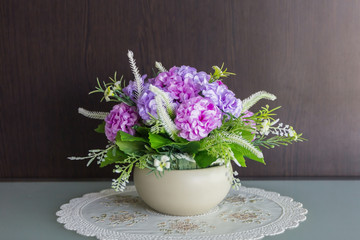 still life vase with flowers background.