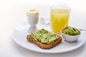 breakfast with avocado toast