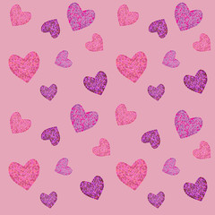 seamless pattern with mosaic valentine's hearts. vector illustration.