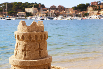 Sand castle at the beach