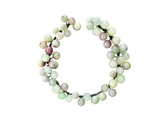 Jade grape garland isolated on white background.