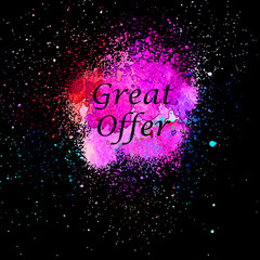 Great Offer - Bright vector   watercolor  splash on black 