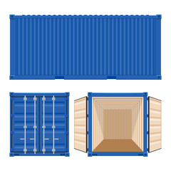 Shipping cargo container vector illustration isolated on a white background