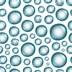 Blue water drops seamless vector background