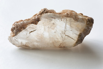 Stone quartz on white background.