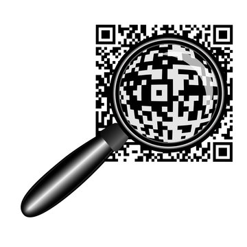 Vector Barcode  under Magnifying Glass