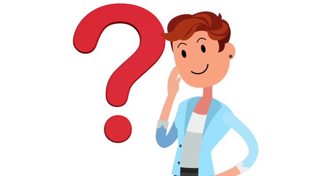 femme qui s'interroge fond blanc