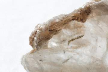 Stone quartz on white background.