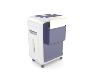 3d rendering purple of a shredder for paper isolated on a white background.
