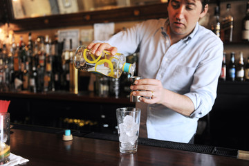 Bartender making a cocktail