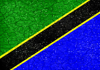 Grunge Style Tanzania National Flag
