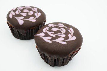 Cupcake with love isolated