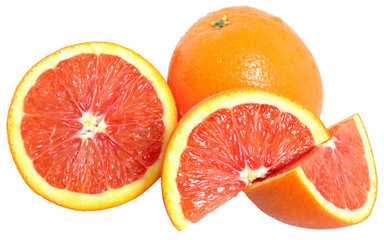 blood orange slice isolated
