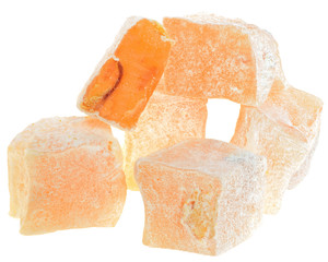 Turkish delight closeup isolated