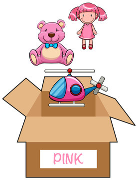 Box for pink toys