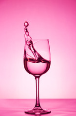 Swirl water and pink light