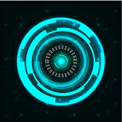 Radar screen. Vector illustration for your design. Technology background. Futuristic user interface. HUD.