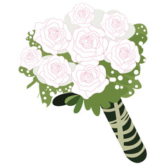 Isolated roses on a white background, Vector illustration