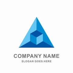 3D Geometric Triangle Hexagon Cube Space Architecture Interior Construction Business Company Stock Vector Logo Design Template