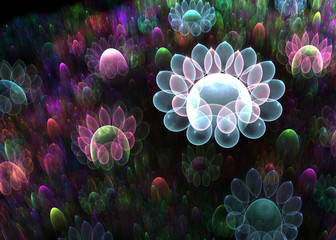 Fractal Spiritual Flowerbed  -  Fractal Art - 3D image