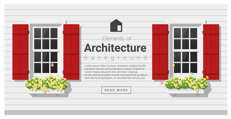 Elements of architecture , window background , vector ,illustration