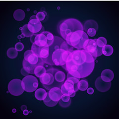 Purple abstract background with bokeh lights. Design illustration