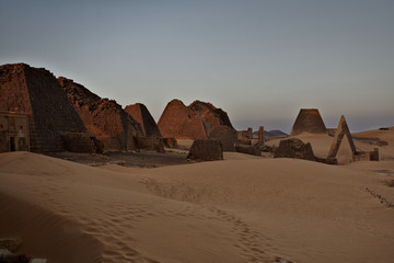 Fototapeta na wymiar Meroe Pyramids, Sudan