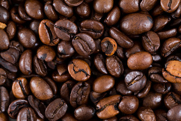Roasted coffee bean background