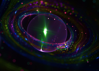 Fractal  Absract Glowing Sphere Background - Fractal Art 