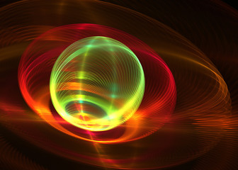 Fractal  Absract Glowing Sphere Background - Fractal Art 