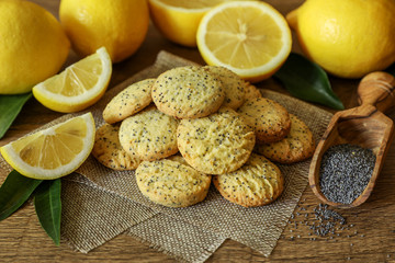 Natural lemon cookies with poppy seeds.