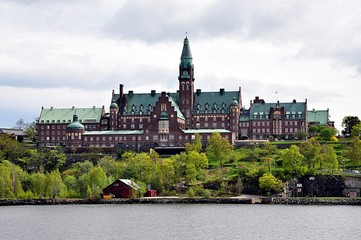 Fototapeta premium Church and city of Stockholm, Sweden, Europe