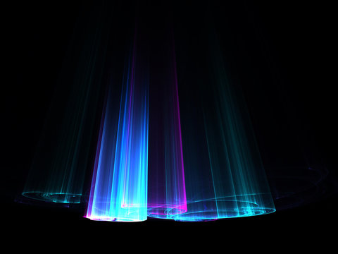 Wide Aurora Borealis  Background - Fractal Art