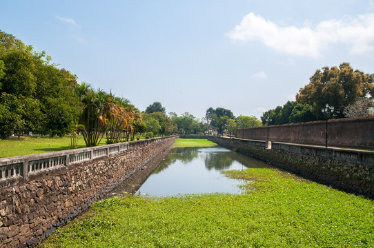 Canal in Forbidden City .  Imperial City, the Citadel, Hue, Vietnam