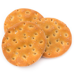 Short pastry cookies isolated on white background.