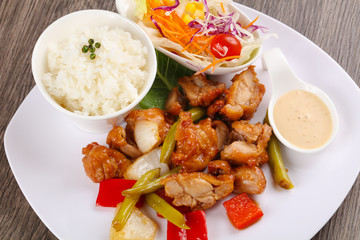 Stir fry teriyaki pork