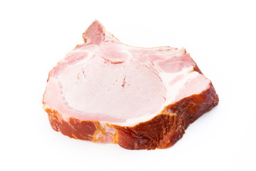 Pieces of pork meat, isolated on white background.