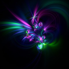  Abstract Shining Curl  Background - Fractal Art