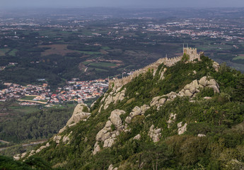 A view of The Castle of the Moors  in Sintra,Portugal.