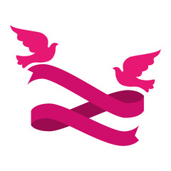 dove birds romantic card icon vector illustration design