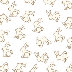 cute rabbit pattern background vector illustration design