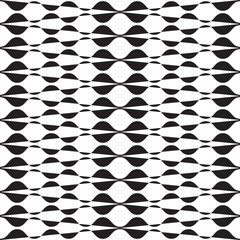 Seamless abstract vector black and white wavy pattern