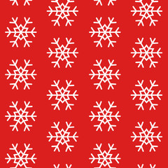 Naklejka na ściany i meble snowflakes on a red background christmas pattern seamless vector