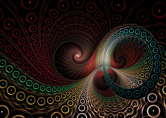 Abstract Fractal Rings Network Background - Fractal Art