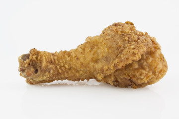 Homemade fried chicken leg.