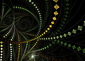 Abstract Fractal Rings Network Background - Fractal Art