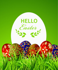 Hello easter card, vector illustration