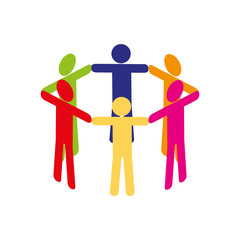 people silhouette teamwork icon vector illustration design