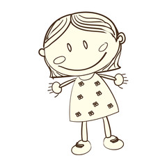 cute girl drawing icon vector illustration design