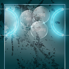 Obraz premium Abstract background with the words idea; programing; coding